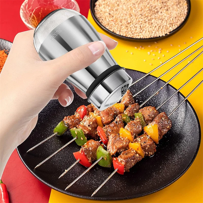 Stainless Steel Salt and Pepper Shaker Seasoning Dispenser Container