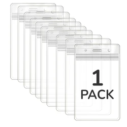 Crystal Clear Waterproof PVC Card Holder with Clip - Slim Protective Sleeve (Clear 1PCS)