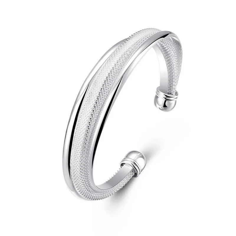 CoutureJewelers Pulsera De Malla Trenzada De Plata Esterlina, Plata De Ley