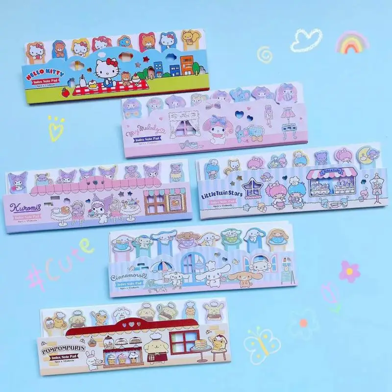 

Kawaii Sanrio Hellokitty Kuromi Mymelody Cinnamoroll Pom пурин маленькая двойная звезда липкая Закладка Рождественский подарок для девочки
