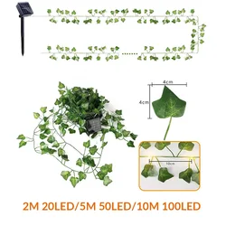 Solar - Powered LED Vine String Lights - Waterproof Artificial Ivy Leaves for Outdoor Decor, Fairy Ambiance, and Special Events (Ivy String Light)