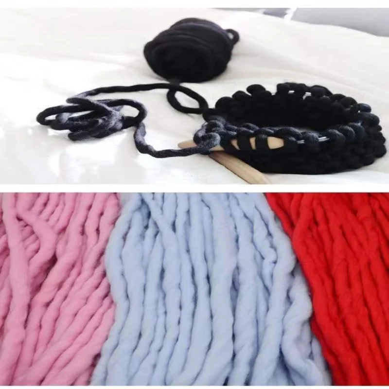 RTJ Super Bulky Arm Knitting Wool Roving Knitted Blanket Chunky Wool Yarn Super Thick Yarn For Knitting/Crochet/Carpet/Hats