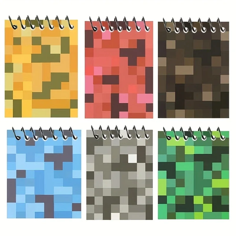 6 יחידות מיני פיקסלים פנקס יומן פנקס ספירלי מתנות פנקס כתיבה משרדי ציוד לבית הספר