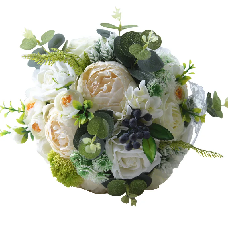 Ramo de flores de seda D662, flor de mano, flor de simulación, boda, novia, moda