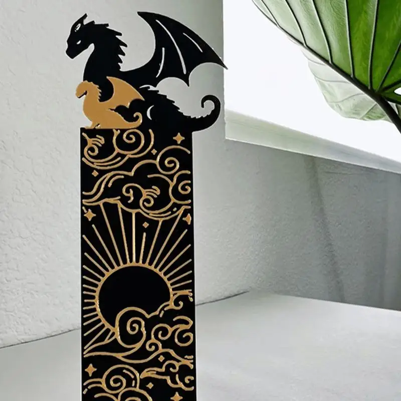 Dragon Bookmark Gold Dragon Bookmark With Sun And Clouds Book Decorations Book Accessories For Book Lovers Friends Families And