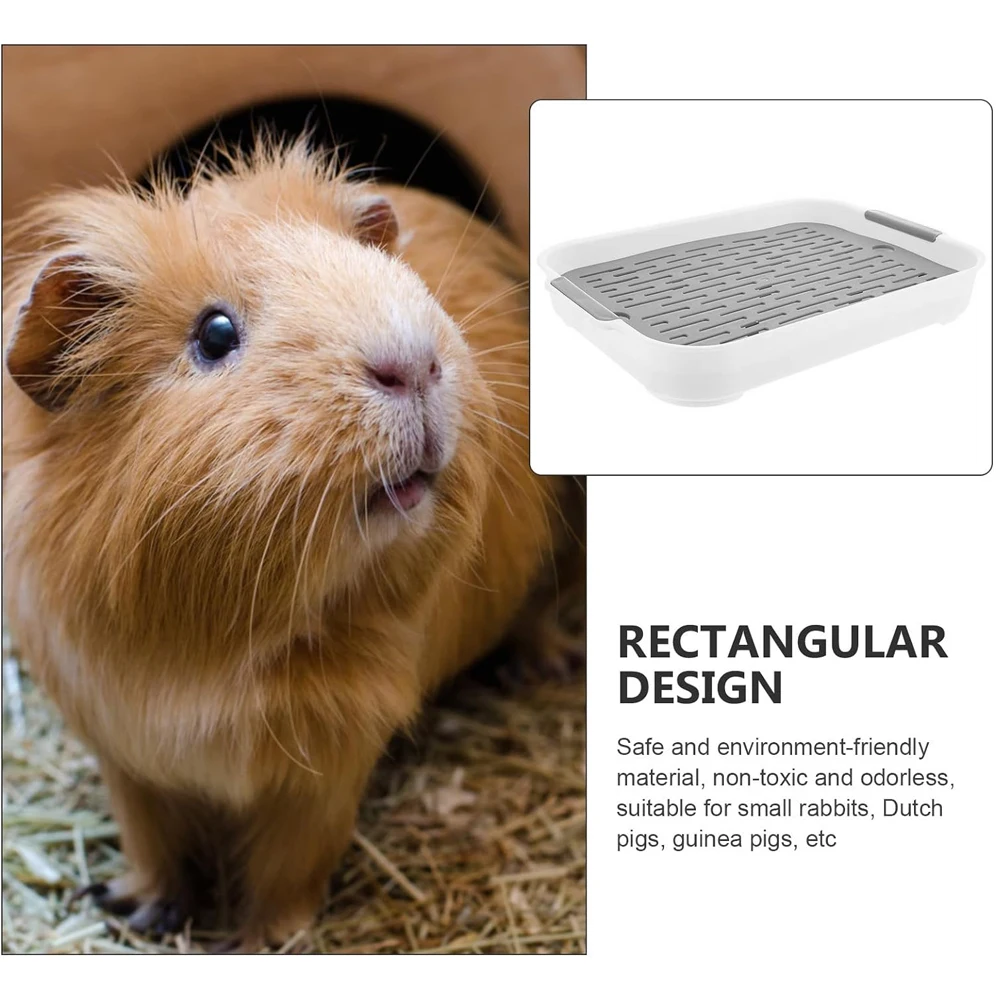 1pc Rabbit Litter Box Small Pet Toilet Tray Bunnie Corner Toilet Box For Ferret Hamster Dragon Cat Guinea Pig Dutch Pig Supplies 3