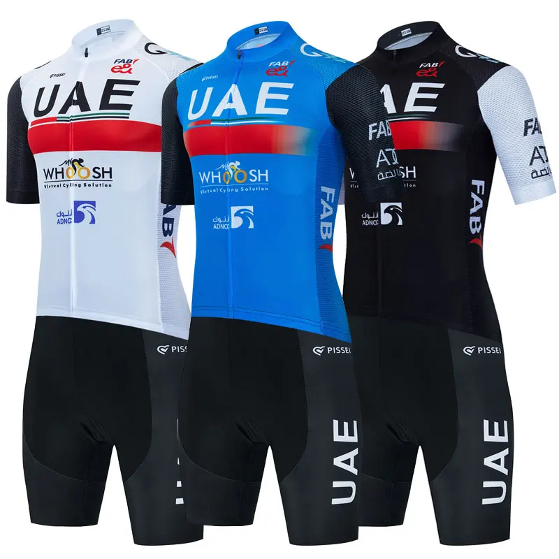 Uae Cycling Jersey Set Short Sleeve Summer Ropa Ciclismo Cycling Clothing Mens MTB Road Bike Shirts Suit Bicycle Bib Shorts
