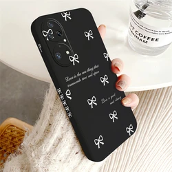 Elegant White Bow Knot Shockproof Silicone Phone Case - P30 (Black - 524B)