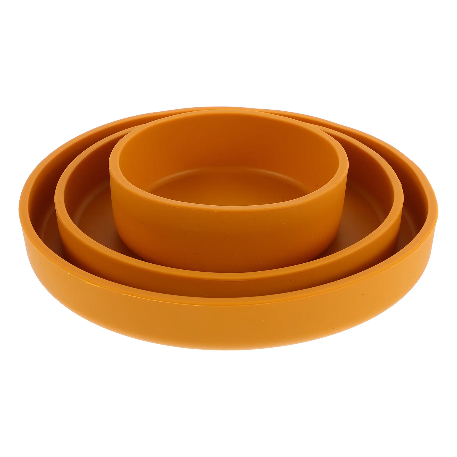 3 Pcs Silicone Plate Baby Girl Essentials Yellow Silica Gel Bowls and Plates Newborn