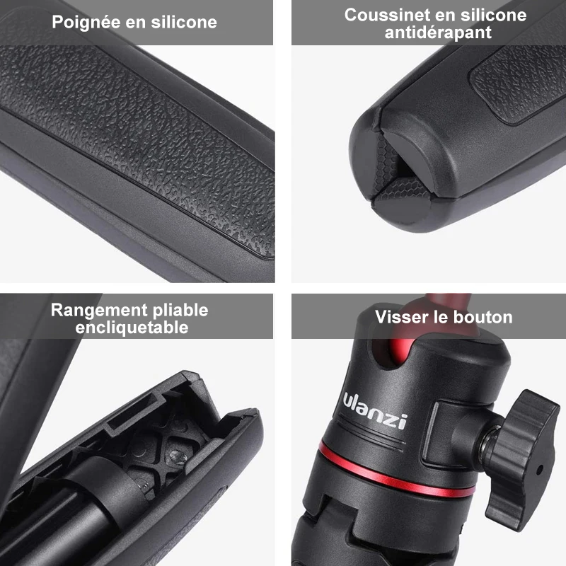 Ulanzi MT-08 DSLR SLR Phone Vlog tripod KIT Cold Shoe Phone Mount Holder for Microphone LED Light Mini Tripod for iPhone 13 Sony