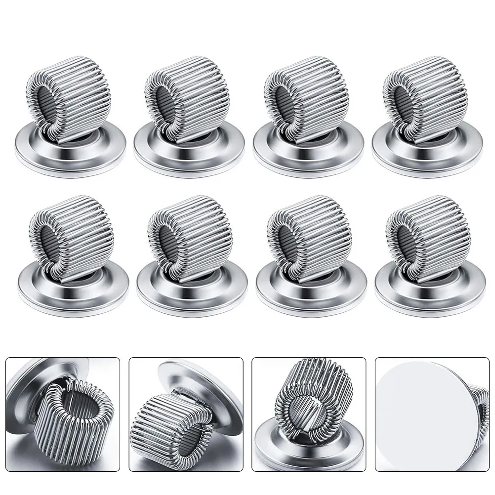 12pcs Magnet Pen Clips Metal Pen Holder Self Adhesive Pen Pencil Organizer W/ Adjustable Spring Loop For Refrigerator Pen Holder