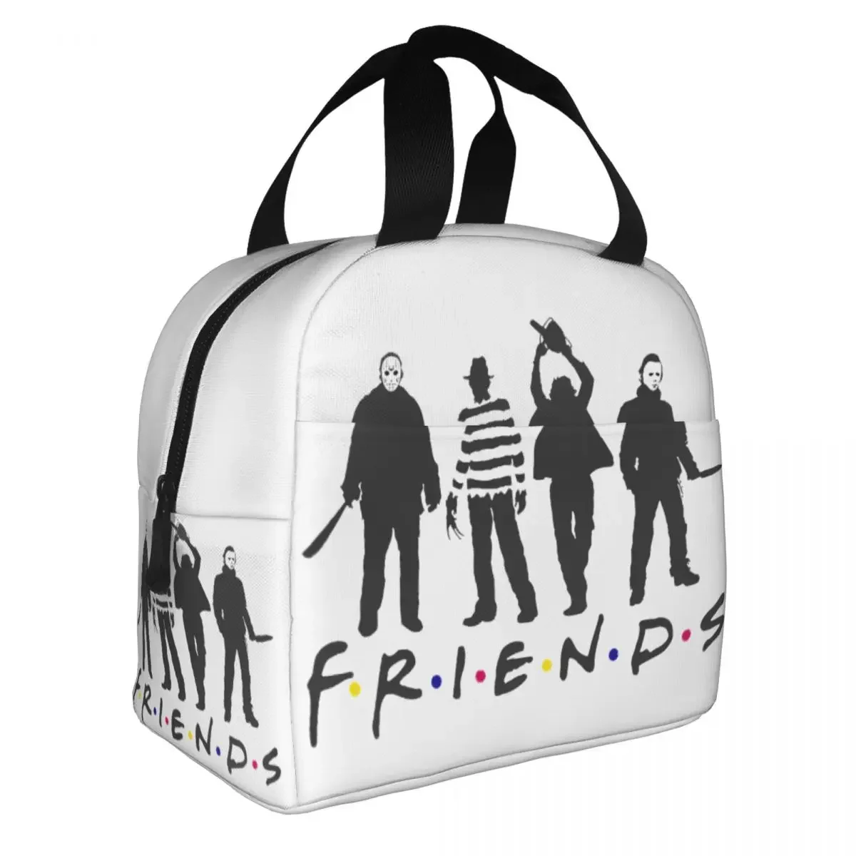 

Horror Friends Pennywise Michael Myers Jason Voorhees Halloween Insulated Lunch Bag Cooler Bag Meal Container Tote Lunch Box