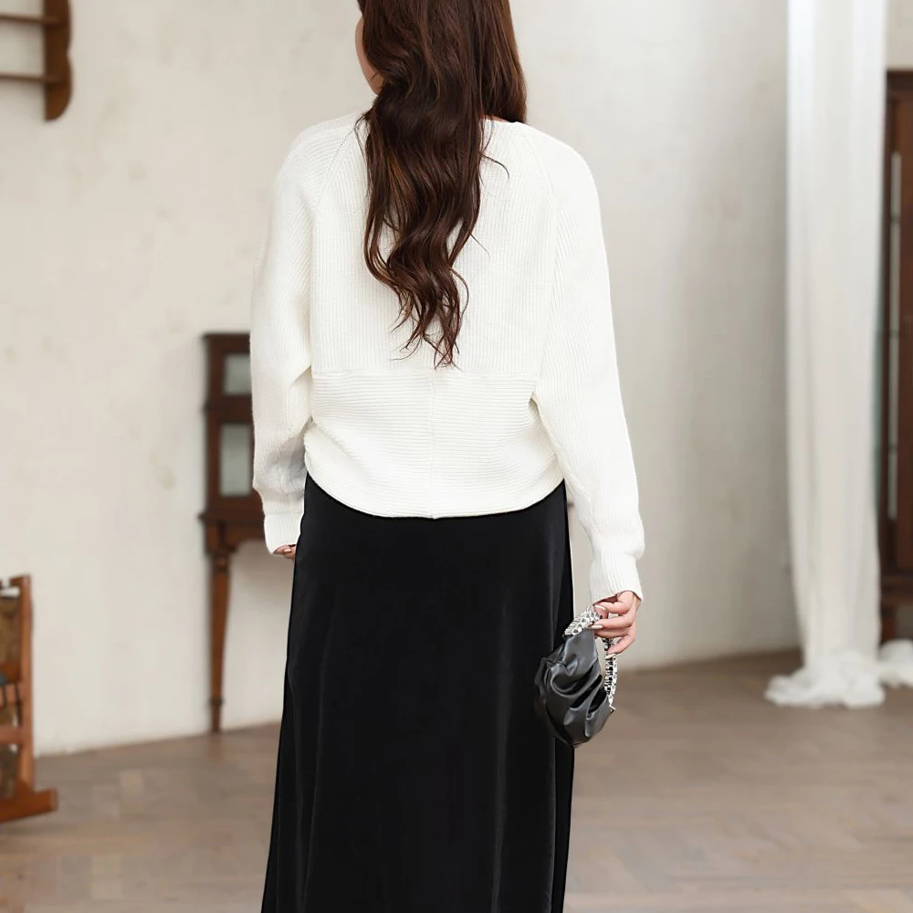 XXXL Fashion Plus Size Women's Sweater Premium Fairy Cross V-Neck Gentle Sexy Design Soft Knitted Pullovers Autumn Winter 8218