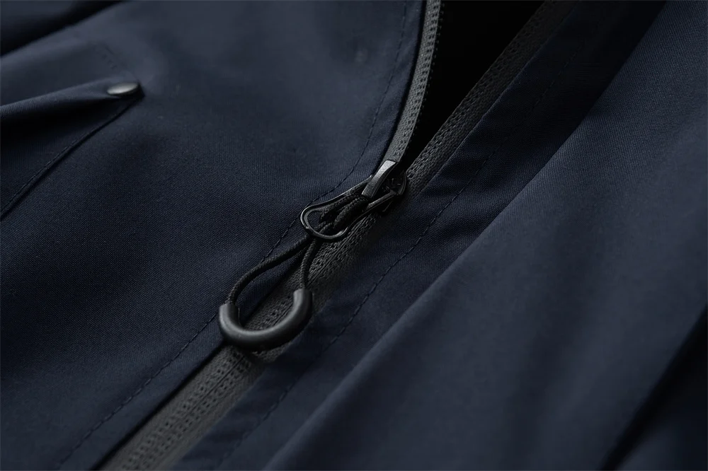 Windproof Waterproof Jacket - Plus Size Workwear Coat With Breathable Zipper Closure