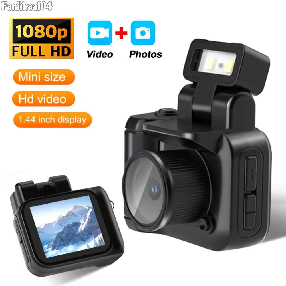 Mini Camera with Screen HD 1080p Retro Ultra Compact Camera with Flash Light and Battery Dock Student Small Camcorder