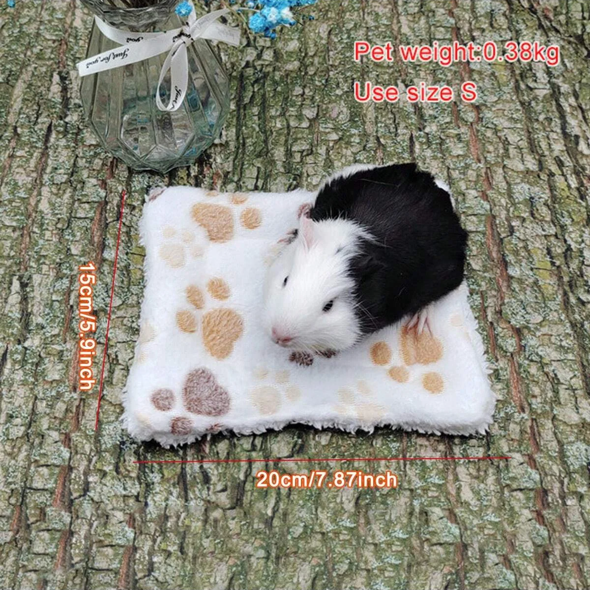 1pc-Plush small pet mattress for warm winter, thick cotton pad for cute pets, comfortable bedding blanket