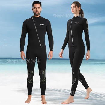 New 3mm Neoprene Men Women Wetsuit Warm Split Diving Clothing Zipper Jacket Pants Swimwear Kayak Surfing Swimsuit Diving Suit