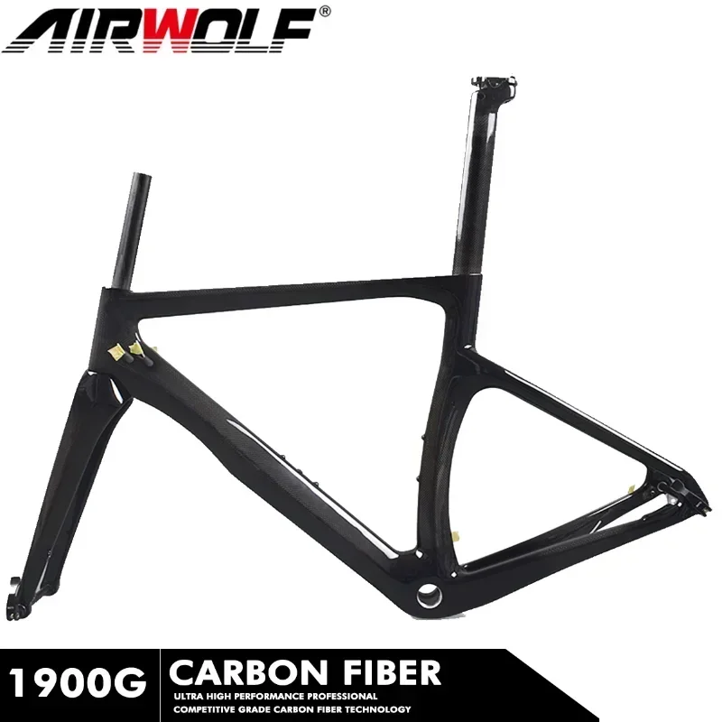 

Airwolf T1000 Carbon Road Frame 700*25c Carbon Bike Frame Super Light Carbon Road Frame 142*12mm Disc Brake Bike Frameset