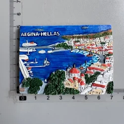 Greek Islands Souvenir Fridge Magnet Collection - Santorini, Crete, and More (Aegina)