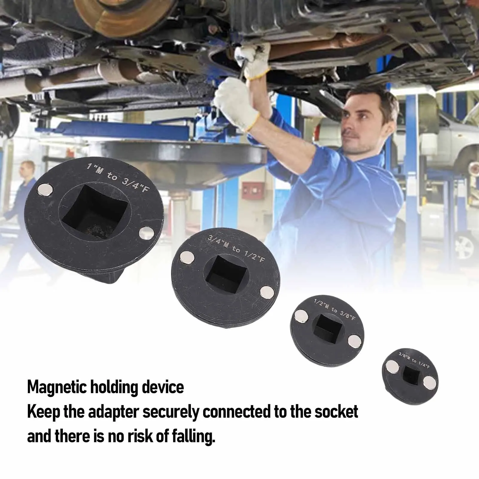 Low  Socket Adapter Magnetic Holding 1in M-3/4in F 3/4 in M-1/2in F Low   Socket Adapter for Tight Spaces