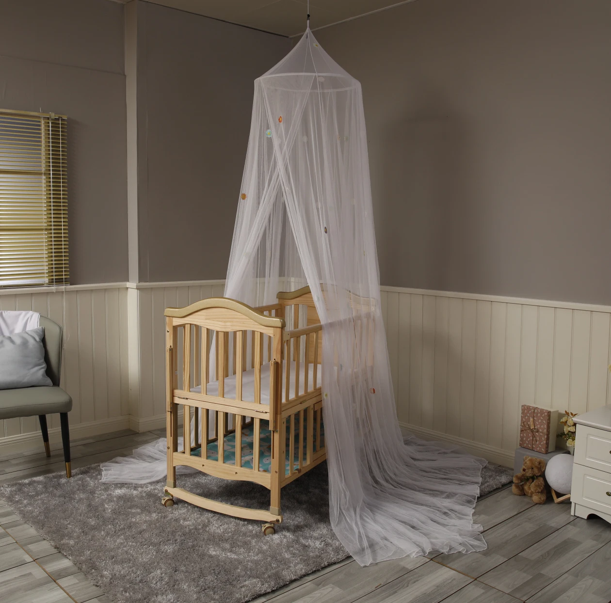 Folding Hanging Glowing In The Dark Daisy Baby Mosquito Net Crib Net