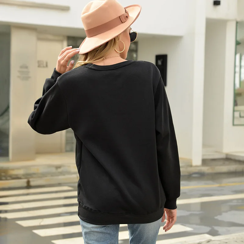 YRYT Christmas new Santa Claus printed street pullover spring and autumn winter crewneck loose casual hoodie top