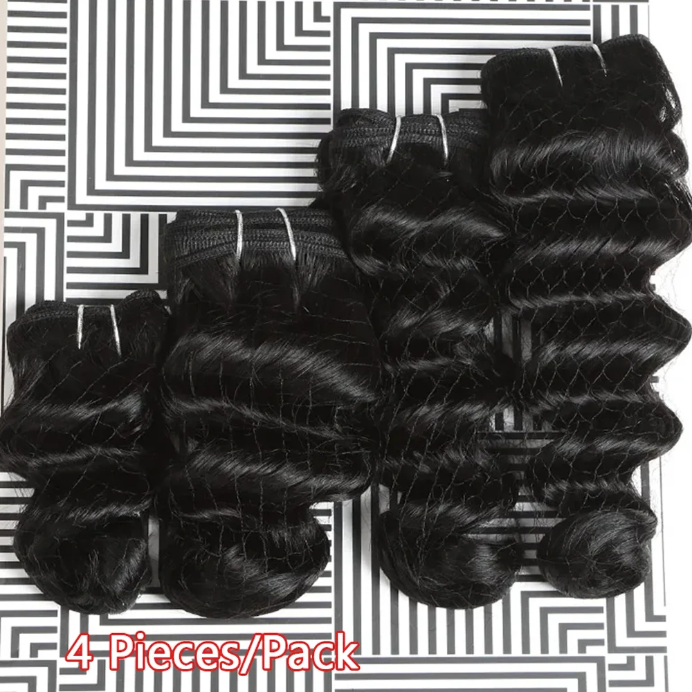 Loose Wave Brazilian Hair Weave Bundles 4 Pcs Pack 8-14 Inch 190Gram Human Hair Bundles For Women human hair extensions,human hair bundles