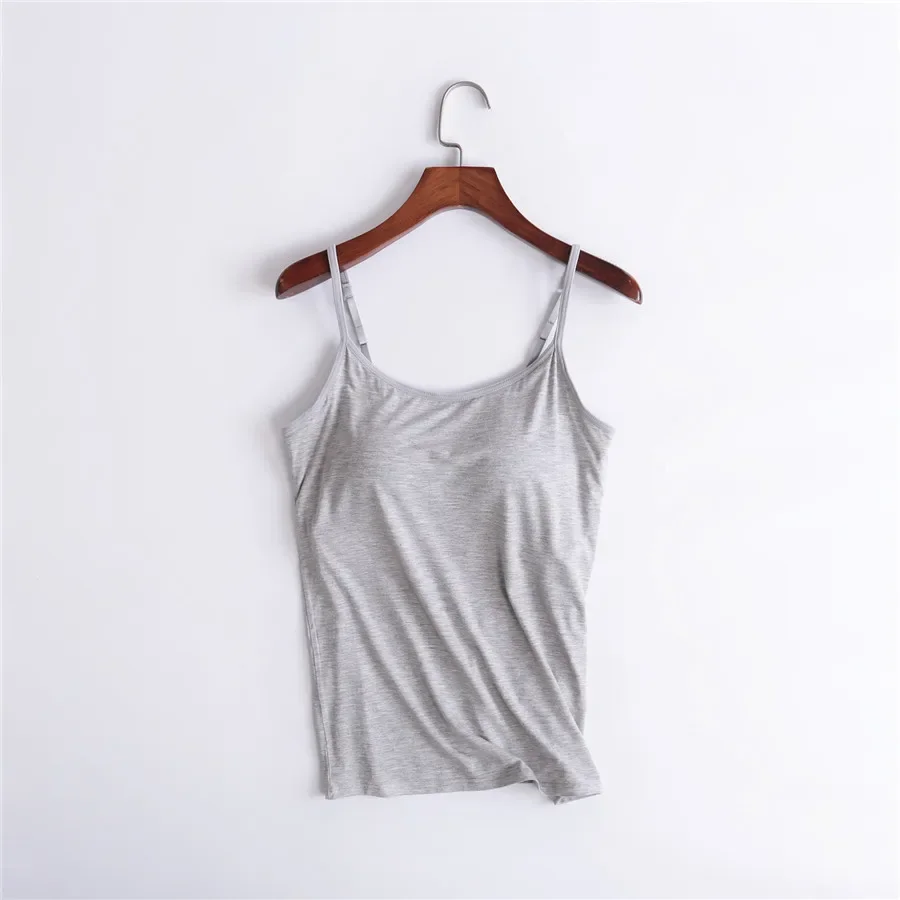 Women Padded Soft Casual Bra Tank Top Women's Spaghetti Cami Top