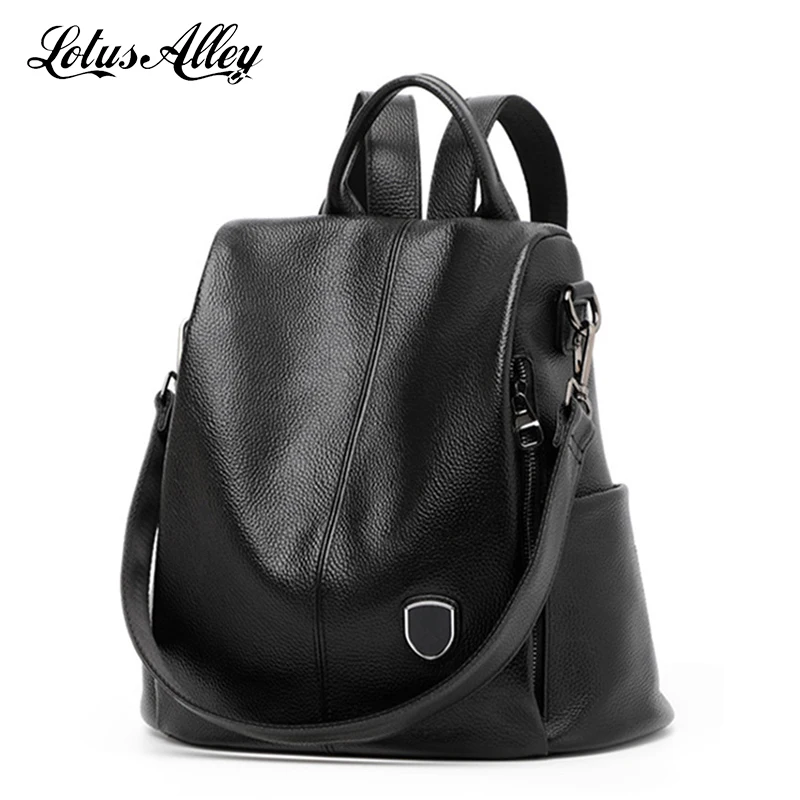 Designer Leather Backpacks Women Genuine Leather Women Backpack 100