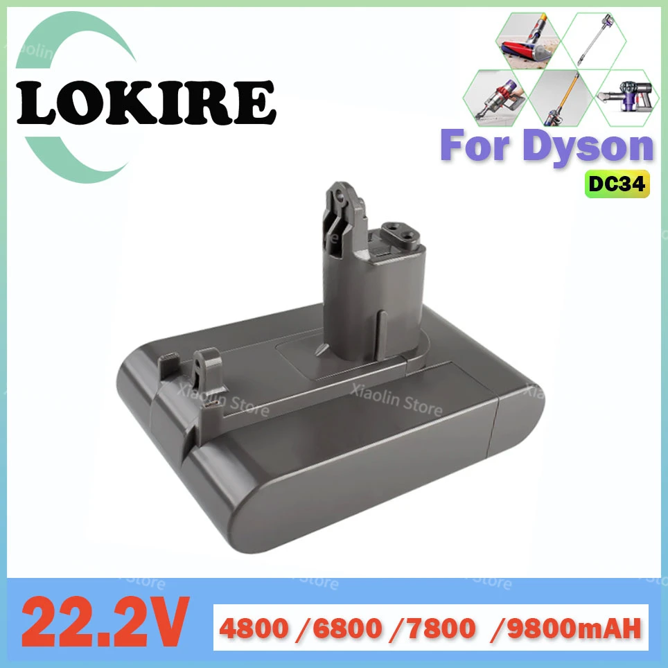 Dc34 B-Type 22.2V 9800/7800/6800/4800Mah Batteria Agli Ioni Di Litio Per Dyson Dc31 Dc34 Dc35 Dc44 Dc45 Sostituzione