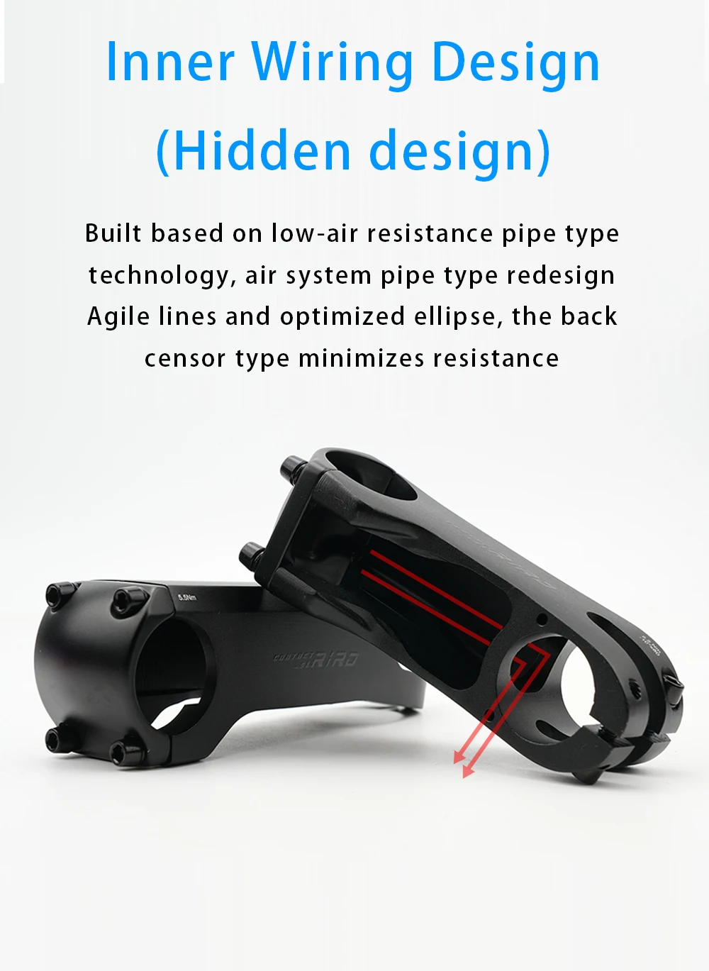 Description Picture 5 of itemRIRO Bike Stem Internal Cable Hidden Bicycle Stem 28.6-31.8mm Aluminum Aolly Forging/CNC Handle with Spacer Road Handlebar Stem