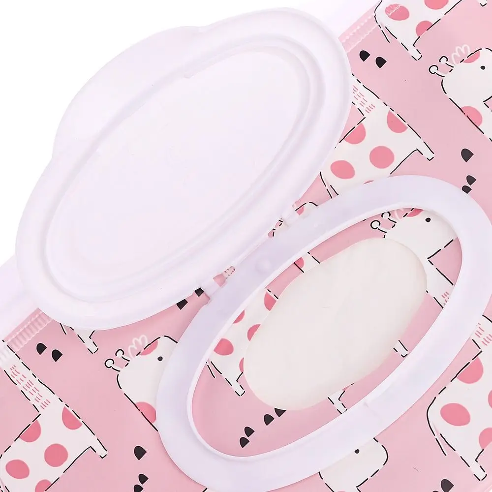 EVA Wet Wipes Bag Cute Reusable Flip Cover Wipes Holder Case Snap-Strap Portable Cosmetic Pouch Outdoor 3
