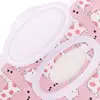 EVA Wet Wipes Bag Cute Reusable Flip Cover Wipes Holder Case Snap-Strap Portable Cosmetic Pouch Outdoor 3