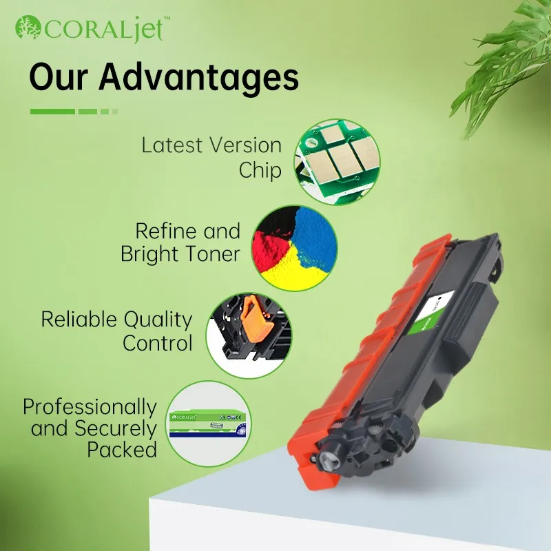 Coraljet Toner TN247 TN-243CMYK Compatible for Brother TN243 DCP-L3550CDW DCP-L3510CDW HL-L3210CW HL-L3230CDW MFC-L3750CDW