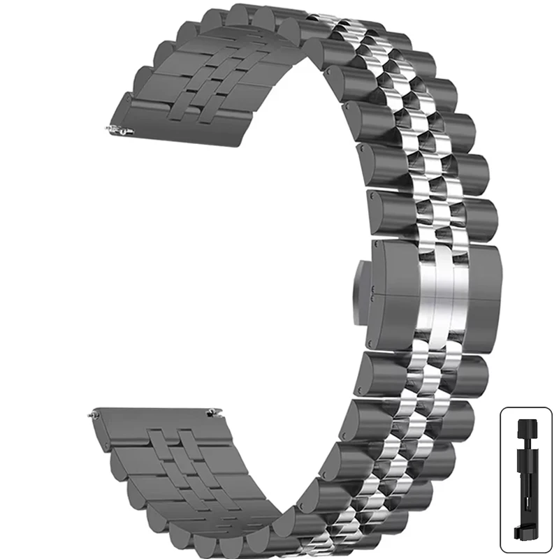 Luxury Stainless Steel Metal Watch Strap - 20mm/22mm