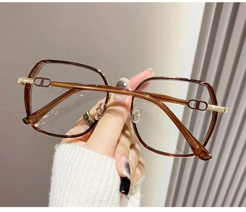 Anti Blue Light Glasses – Oversized Polygonal Frames with Transparent Acrylic Lenses