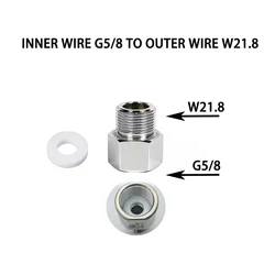 Stainless Steel Aquarium CO2 Cylinder Adapter and Regulator Connector (G5 - 8 to W21.8)