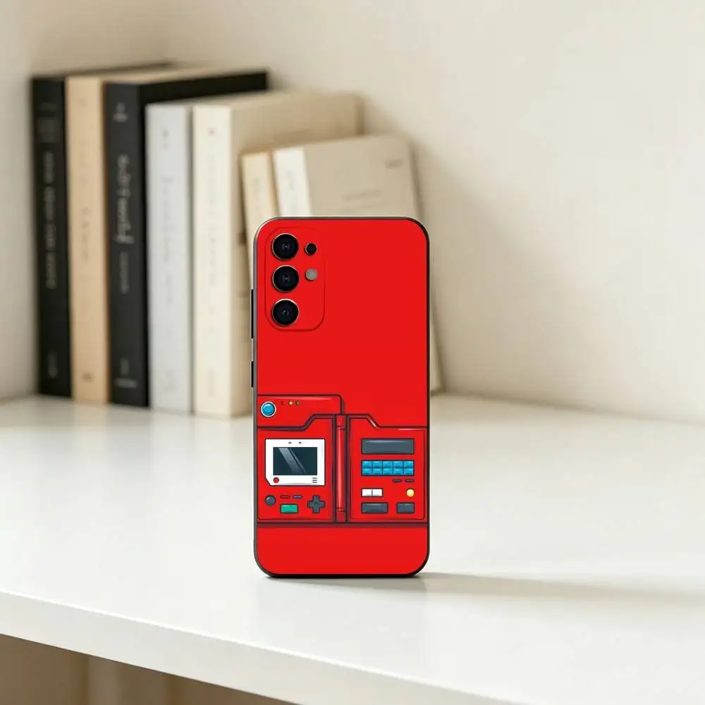 Enhanced Pokedex-Inspired Silicone Phone Case - Soft, Durable Black Cover