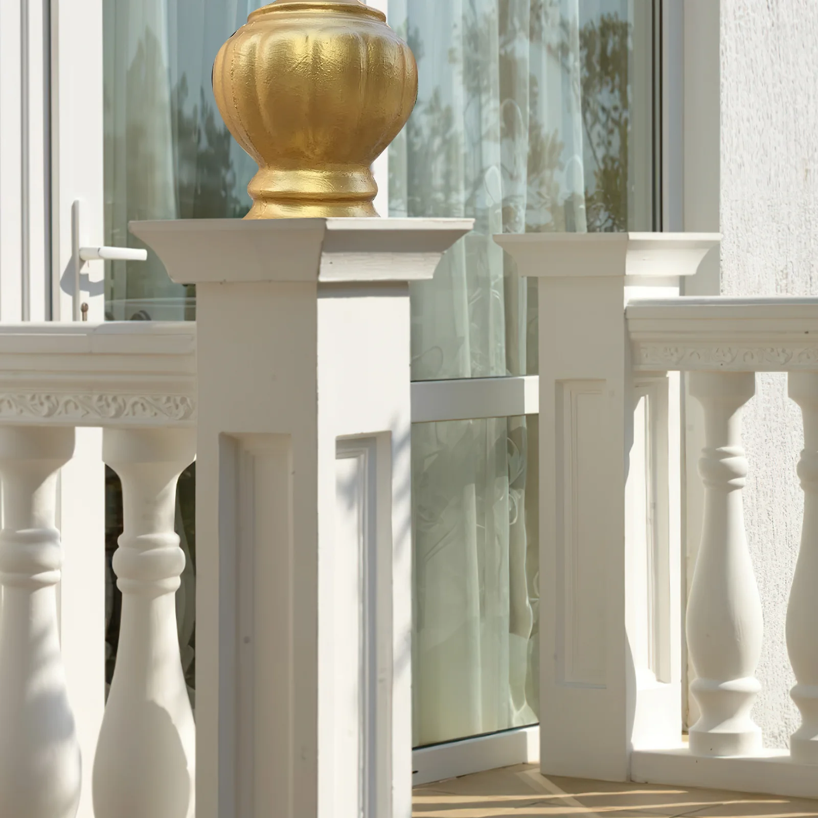 DIY Decorative Ball Balustrade Top Concrete Mold 30x20x14cm Roman Column Accessories Balcony Guardrail Ornament for Hotel Clubs