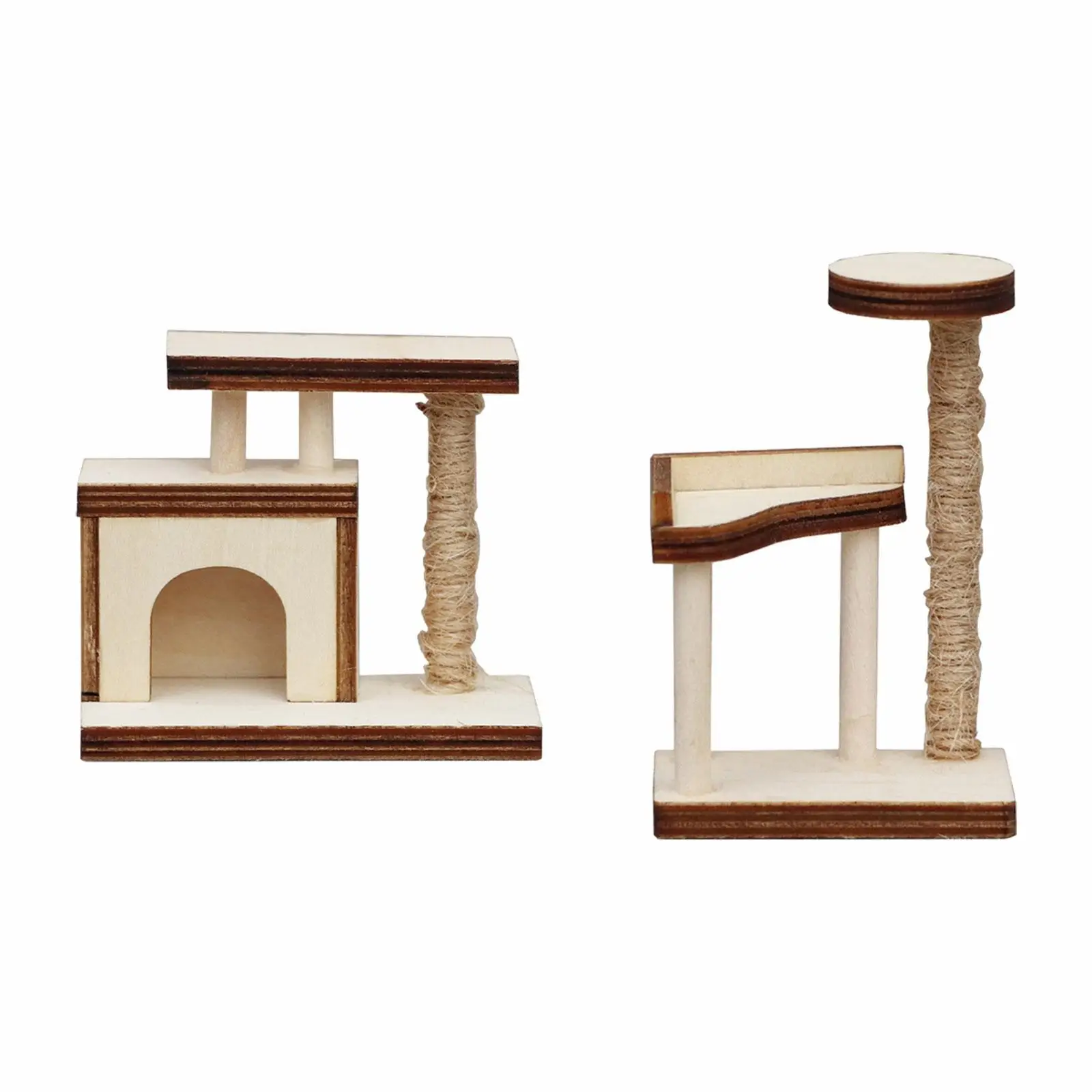 

1/12 Dollhouse Cat Climbing Frame Scenes Cat Scratch Post for Decoration Accessories Model Train Railway Station DIY Projects