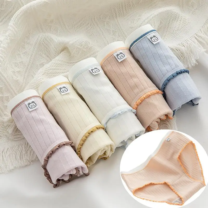 

M-XL Cotton Panties Morandi Cute Briefs Girls Women's Underwear Plus Size Mid-Waist Sweet Female Underpants Comfort Lingerie
