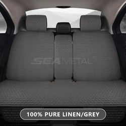 Breathable Summer Linen Car Seat Cover Protector (Rear seat gray)