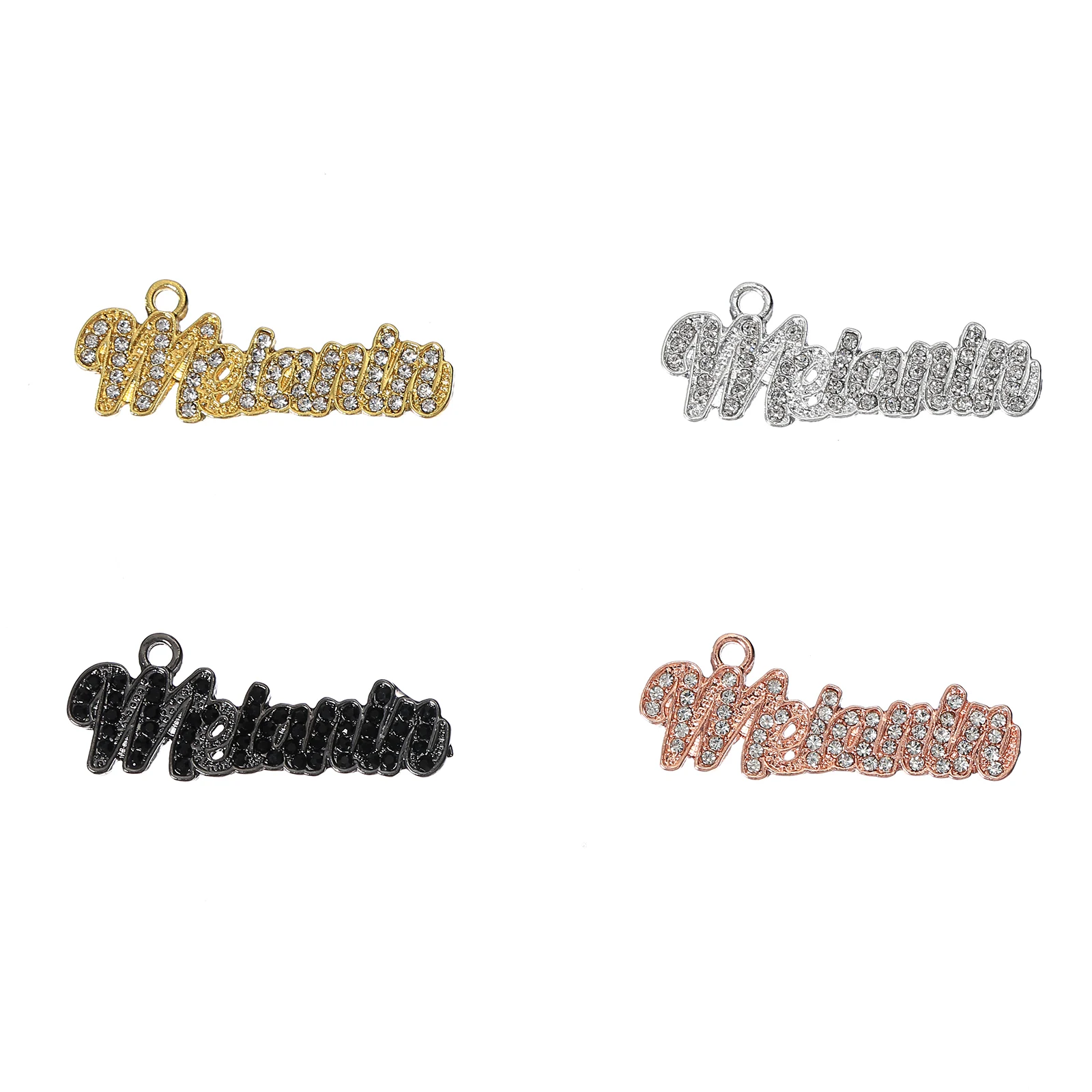 

10pcs Aolly Letter Melanin Charms for DIY Bracelet Bangle Making LTC0471-LTC0474