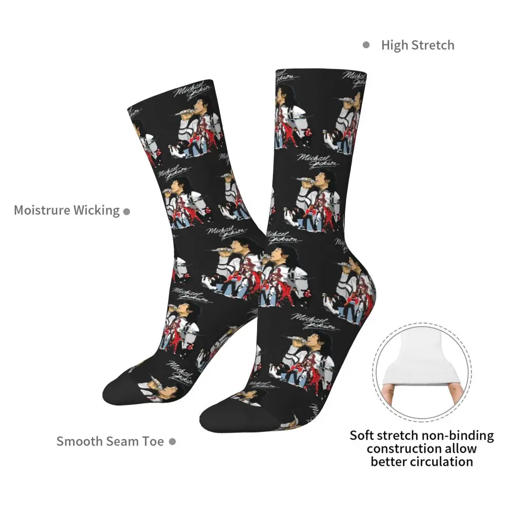 Michael Jackson Musicians Singers Dancers Socks Harajuku Stockings All Season Long Socks Accessories for Unisex Christmas Gifts