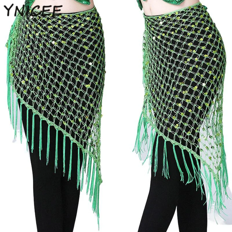 

Women Sequins Belly Dance Practice Hip Scarf Lesson Wear Skirts Waist Chain Wrap Belt Towel Stage Costume Clothes Dancewear Suit