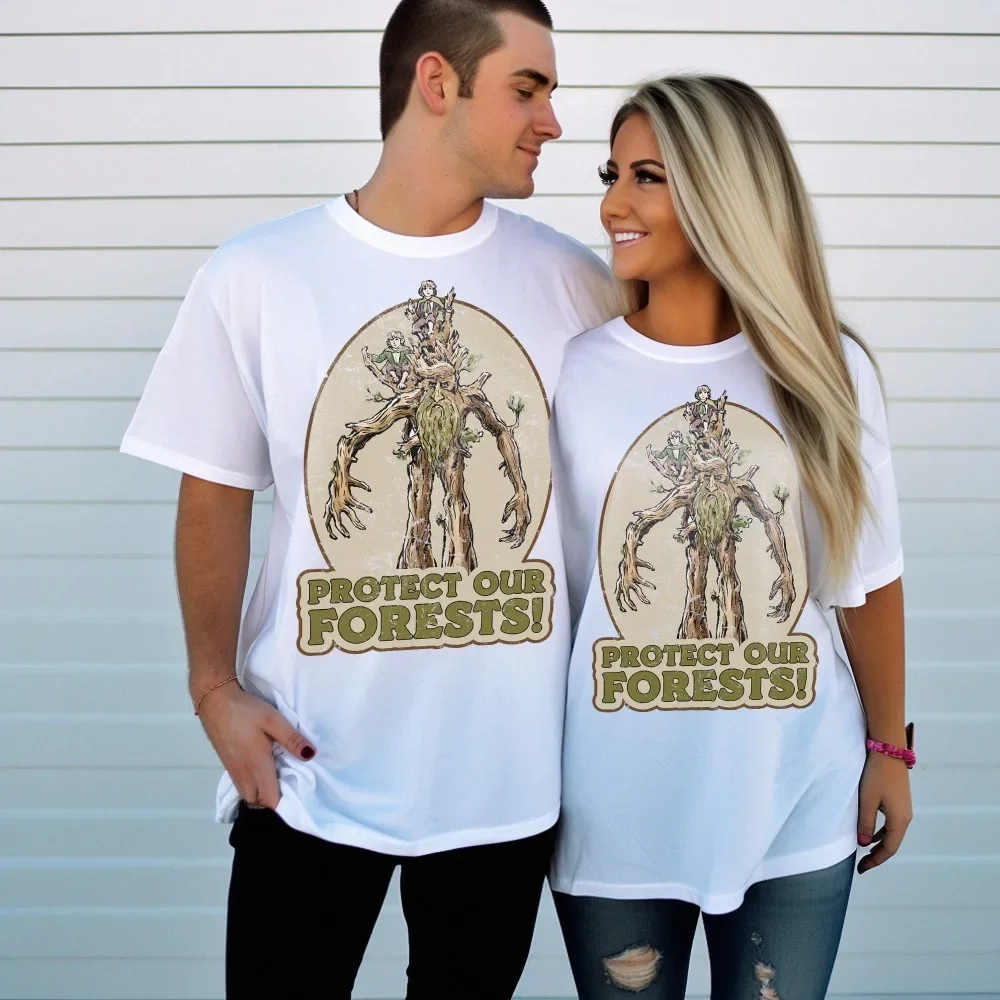 

fangorn Middle Earth the Shirts Treebeard Forest Tee Shirt Vintage Casual Loose Women Streetwear Short Sleeve O Neck Top Tee