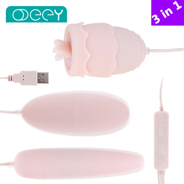 Zunge Vibrator 10 Modi USB 3in1 Vibro-ei G-spot Massage Oral Lecken Klitoris Stimulator Erotische Erwachsene Sex Spielzeug für Frauen