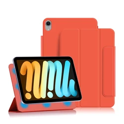 AJIUYU Magnetic Smart Folio Book Cover for iPad mini6 2021 (Orange)