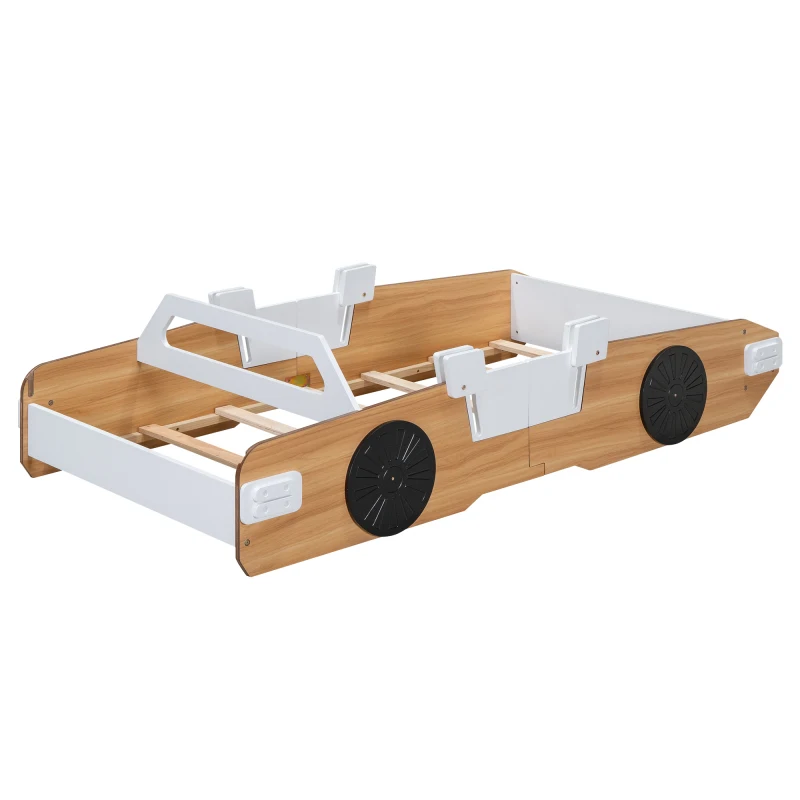 Wood Twin/Full Size Racing Car Bed, modern design cute children's single bed, youth bed, with small bookshelf 4