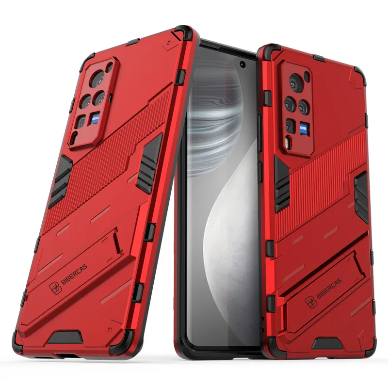 

Punk Phone Case For Vivo X60 Pro Case For Vivo X60 Pro Cover Armor Shockproof Silicone Stand Protective Bumper For Vivo X60 Pro